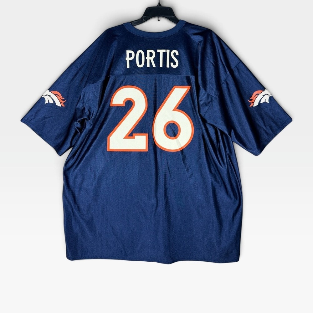 NFL Denver Broncos Clinton Portis 26 Jersey Mens 2XL Navy Blue Mesh